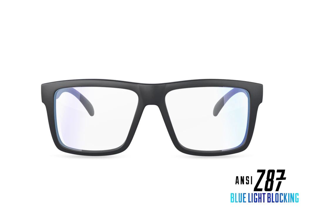 HEATWAVE Vise Z87 Safety Glasses Black Frame Blue Blocking Light
