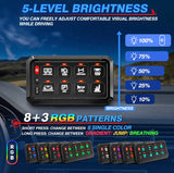 GG Lighting Gang Switch Panel W/ RGB and Remote Control Bluetooth Ap