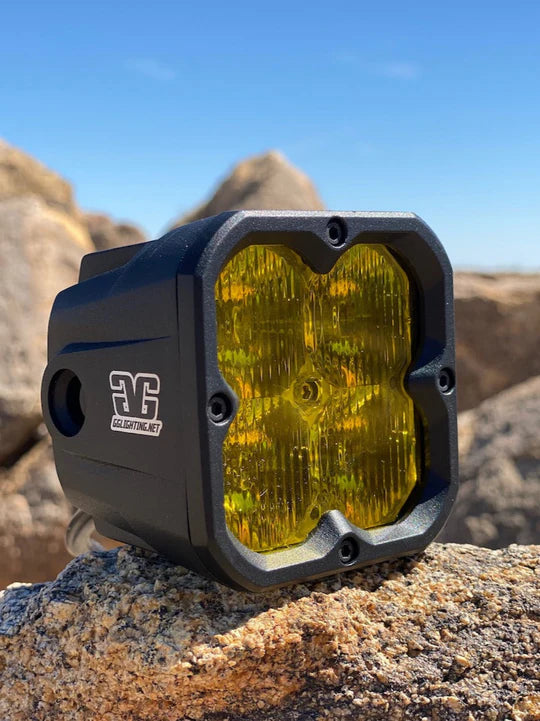 GG Lighting Amber Race Series Offroad Flood LED Pod